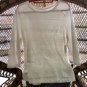 Croft&Barrow lace 3/4 sleeve shirt L NWT